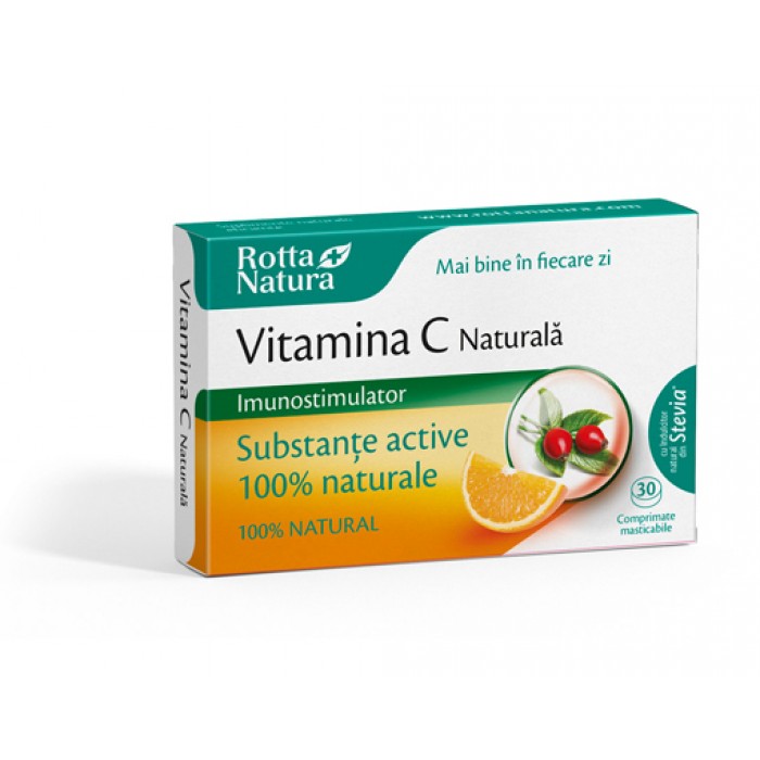 Vitamina C Naturala cu Macese 30 comprimate masticabile ROTTA NATURA